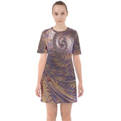 Swirl Fractal Fantasy Whirl Sixties Short Sleeve Mini Dress