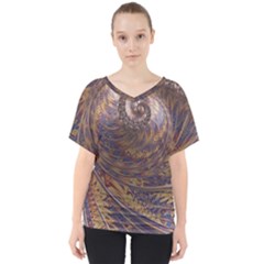 Swirl Fractal Fantasy Whirl V-Neck Dolman Drape Top