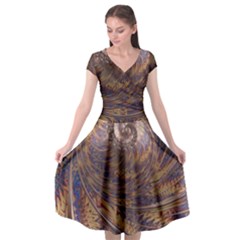 Swirl Fractal Fantasy Whirl Cap Sleeve Wrap Front Dress