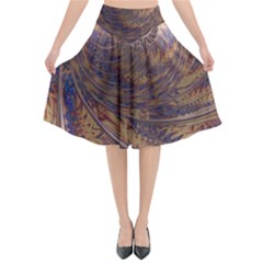 Swirl Fractal Fantasy Whirl Flared Midi Skirt