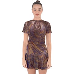 Swirl Fractal Fantasy Whirl Drop Hem Mini Chiffon Dress