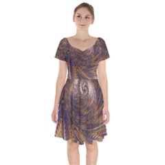 Swirl Fractal Fantasy Whirl Short Sleeve Bardot Dress