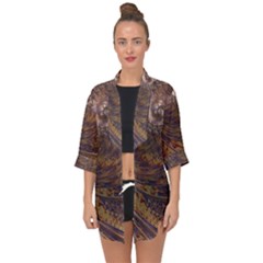 Swirl Fractal Fantasy Whirl Open Front Chiffon Kimono