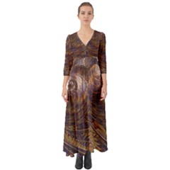 Swirl Fractal Fantasy Whirl Button Up Boho Maxi Dress