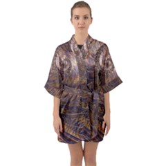 Swirl Fractal Fantasy Whirl Quarter Sleeve Kimono Robe