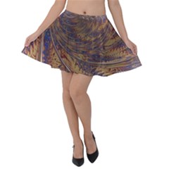 Swirl Fractal Fantasy Whirl Velvet Skater Skirt