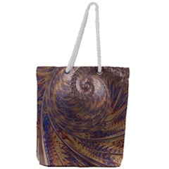 Swirl Fractal Fantasy Whirl Full Print Rope Handle Tote (Large)