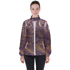 Swirl Fractal Fantasy Whirl High Neck Windbreaker (Women)