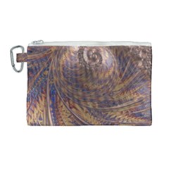 Swirl Fractal Fantasy Whirl Canvas Cosmetic Bag (Large)