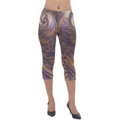 Swirl Fractal Fantasy Whirl Lightweight Velour Capri Leggings 