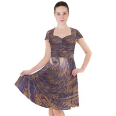 Swirl Fractal Fantasy Whirl Cap Sleeve Midi Dress