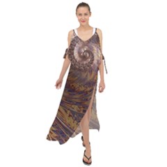 Swirl Fractal Fantasy Whirl Maxi Chiffon Cover Up Dress