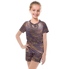 Swirl Fractal Fantasy Whirl Kids  Mesh Tee and Shorts Set