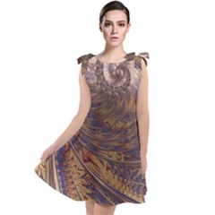 Swirl Fractal Fantasy Whirl Tie Up Tunic Dress