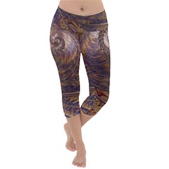 Swirl Fractal Fantasy Whirl Lightweight Velour Capri Yoga Leggings