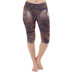 Swirl Fractal Fantasy Whirl Lightweight Velour Cropped Yoga Leggings