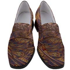 Swirl Fractal Fantasy Whirl Women s Chunky Heel Loafers