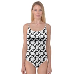 Diagonal Stripe Pattern Camisole Leotard  by Pakrebo