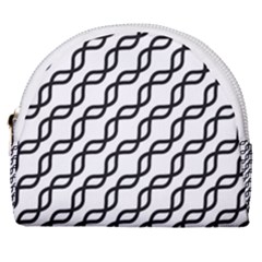 Diagonal Stripe Pattern Horseshoe Style Canvas Pouch by Pakrebo