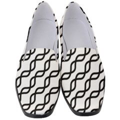 Diagonal Stripe Pattern Women s Classic Loafer Heels