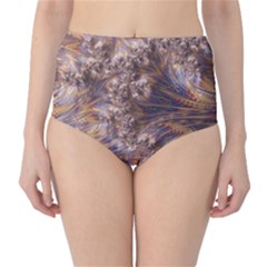 Puckered Fractal Artwork Design Classic High-waist Bikini Bottoms by Pakrebo