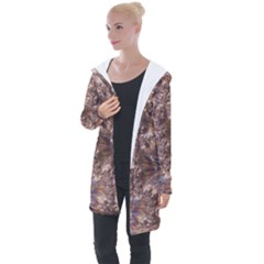 Puckered Fractal Artwork Design Longline Hooded Cardigan by Pakrebo