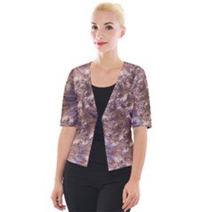 Puckered Fractal Artwork Design Cropped Button Cardigan by Pakrebo