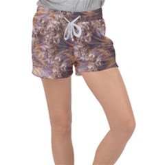 Puckered Fractal Artwork Design Women s Velour Lounge Shorts