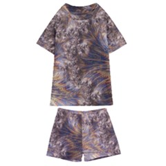 Puckered Fractal Artwork Design Kids  Swim Tee And Shorts Set