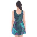 Ocean Green Sea Blue Fractal Art Scoop Neck Skater Dress View2