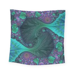 Ocean Green Sea Blue Fractal Art Square Tapestry (small) by Pakrebo