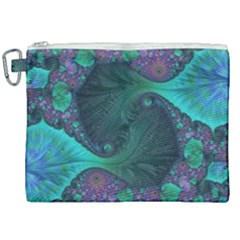 Ocean Green Sea Blue Fractal Art Canvas Cosmetic Bag (xxl) by Pakrebo