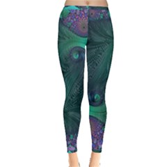 Ocean Green Sea Blue Fractal Art Inside Out Leggings