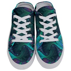 Ocean Green Sea Blue Fractal Art Half Slippers