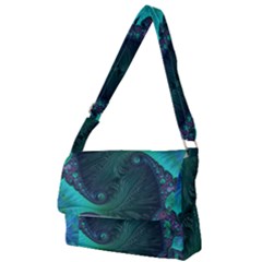 Ocean Green Sea Blue Fractal Art Full Print Messenger Bag