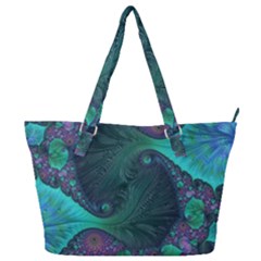 Ocean Green Sea Blue Fractal Art Full Print Shoulder Bag