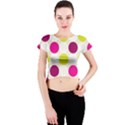 Polka Dots Spots Pattern Seamless Crew Neck Crop Top View1