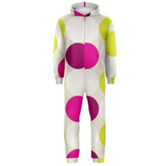 Polka Dots Spots Pattern Seamless Hooded Jumpsuit (men)  by Pakrebo