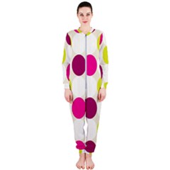 Polka Dots Spots Pattern Seamless Onepiece Jumpsuit (ladies)  by Pakrebo