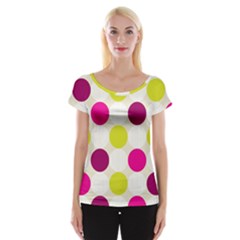 Polka Dots Spots Pattern Seamless Cap Sleeve Top by Pakrebo