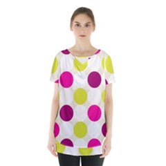 Polka Dots Spots Pattern Seamless Skirt Hem Sports Top by Pakrebo