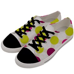 Polka Dots Spots Pattern Seamless Men s Low Top Canvas Sneakers by Pakrebo