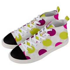 Polka Dots Spots Pattern Seamless Men s Mid-top Canvas Sneakers