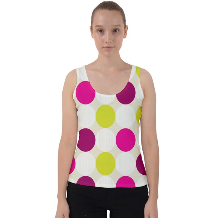 Polka Dots Spots Pattern Seamless Velvet Tank Top