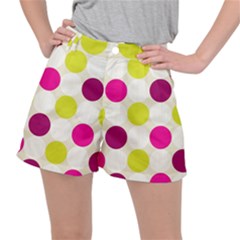 Polka Dots Spots Pattern Seamless Stretch Ripstop Shorts