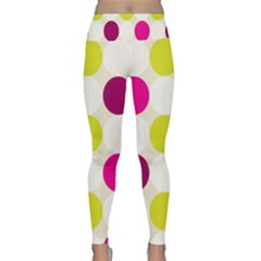 Polka Dots Spots Pattern Seamless Lightweight Velour Classic Yoga Leggings