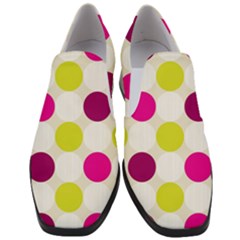 Polka Dots Spots Pattern Seamless Slip On Heel Loafers