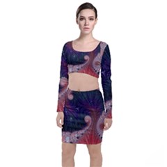 Fractal Art Artwork Design Top And Skirt Sets