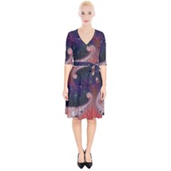 Fractal Art Artwork Design Wrap Up Cocktail Dress by Pakrebo