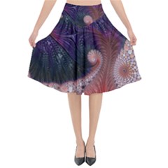 Fractal Art Artwork Design Flared Midi Skirt by Pakrebo